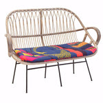 Lora 2 Seater Sofa in Natural Rattan, Grey wash