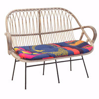 Lora 2 Seater Sofa in Natural Rattan, Grey wash