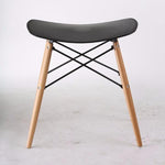 Saddle Stool with Wooden Legs | Black