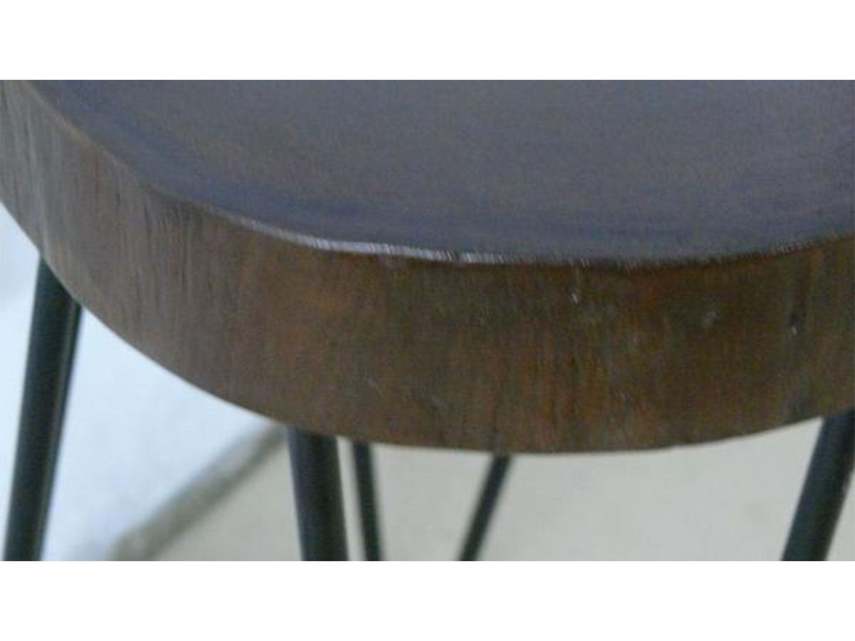 JAVA stool or side table with teak slab and wrought iron.