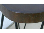 JAVA stool or side table with teak slab and wrought iron.