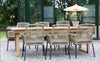 Outdoor dining set : Tretes teak table + 6 pcs Denpasar armchairs