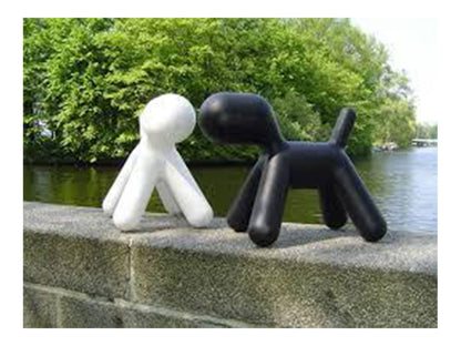 Plastic puppy sculpture chair, Black