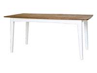 oak top dining table with white legs