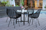 Viggo Rattan Dining Chair with Metal Legs | Black