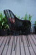 Viggo rattan dining chair with metal legs, Black