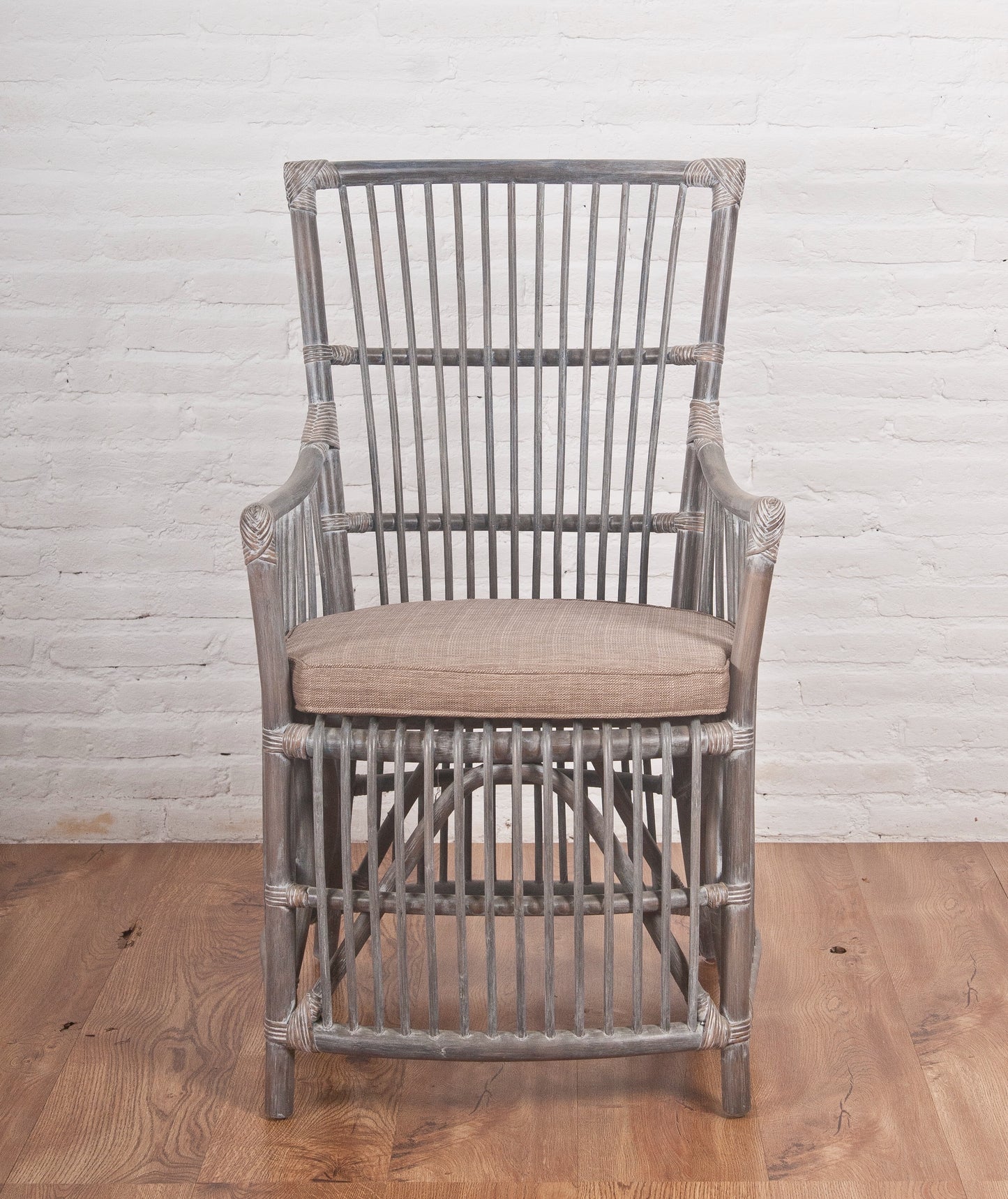ANITA Rattan Armchair | Grey Wash w/ Cushion