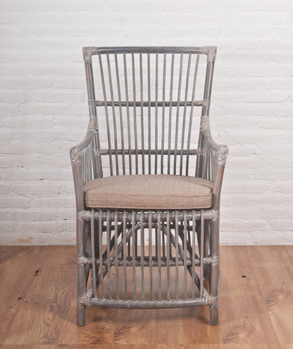 ANITA Rattan Armchair | Grey Wash w/ Cushion