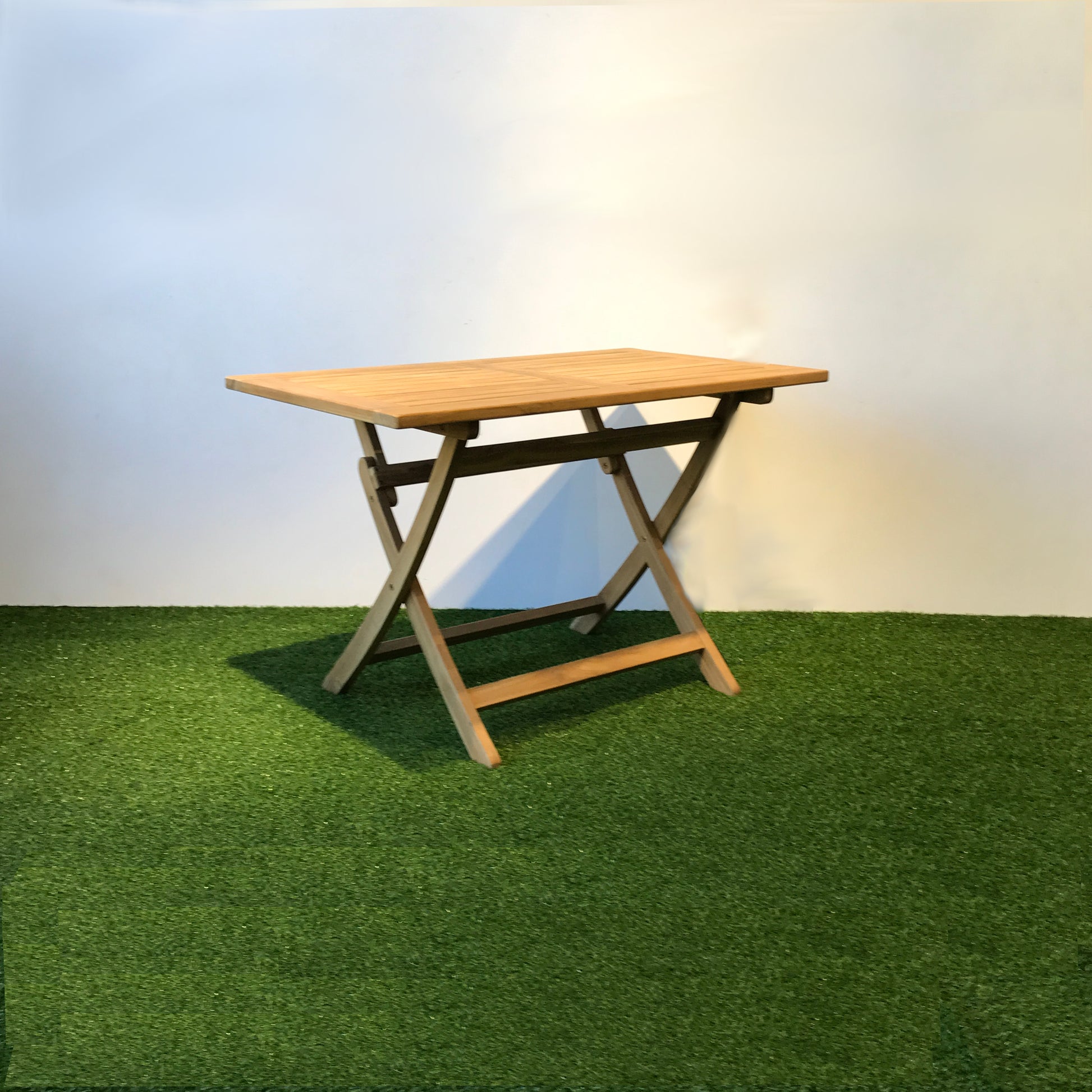Java solid teak wood folding table, machine made