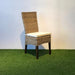 Full rattan side chair with wooden leg