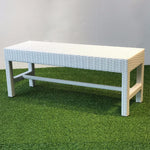 white outdoor wicker bench singapore
