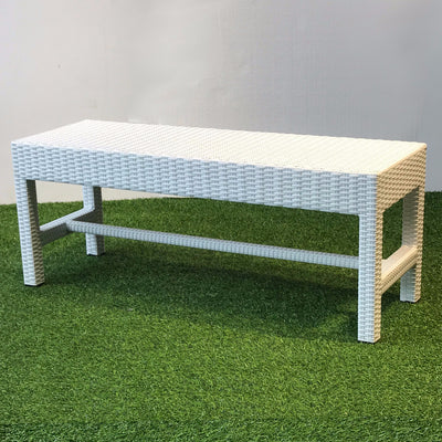 white outdoor wicker bench singapore