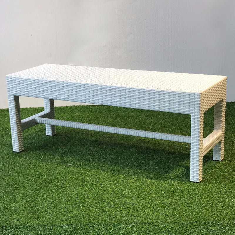 white outdoor wicker bench singapore