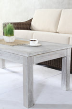Portland Living Wicker Set with Teak Coffee Table