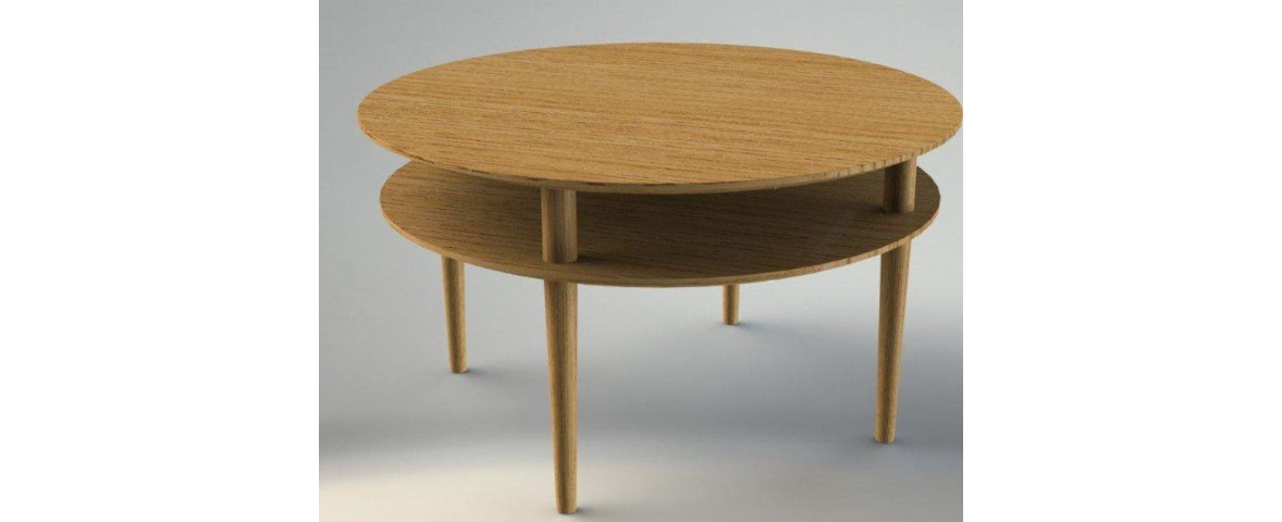 King cross solid oak coffee table, round