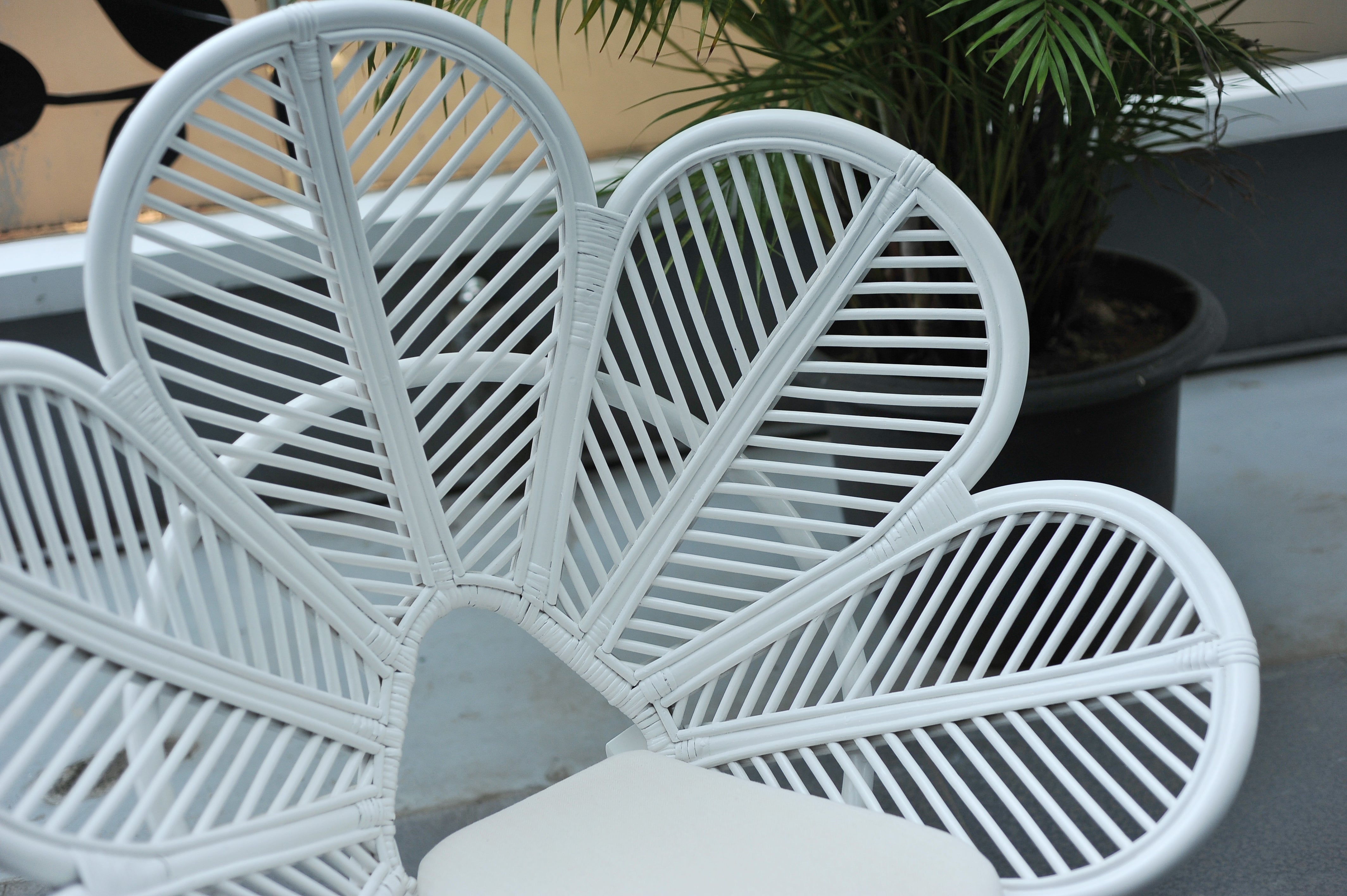 LOVE Rattan Chair w/ cushion, white