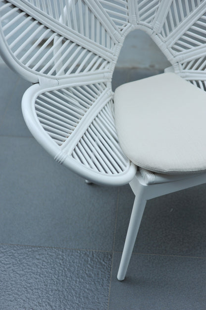 LOVE Rattan Chair w/ cushion, white
