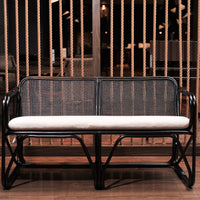 rattan love seat retro black