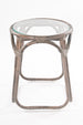 Marseille rattan side table with glass top
