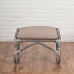 Serena Rattan Foot Stool | Grey Wash