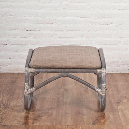 SERENA Rattan Foot Stool | Grey Wash