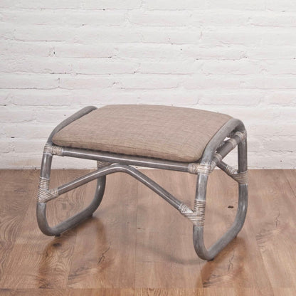 SERENA Rattan Foot Stool | Grey Wash