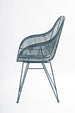 Viggo rattan dining chair with metal legs, Black