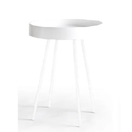 BEAT Side Table With Detachable Serving Tray | White