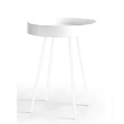 BEAT Side Table With Detachable Serving Tray | White
