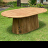 oval teak outdoor table