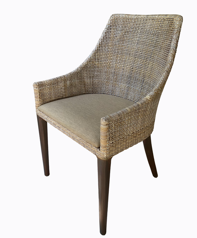 Nashville dining rattan wood chair