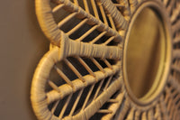 Petal Rattan Round Mirror