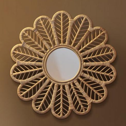 PETAL Rattan Round Mirror