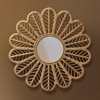 Petal Rattan Round Mirror