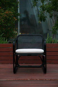Cube Rattan Armchair | Black