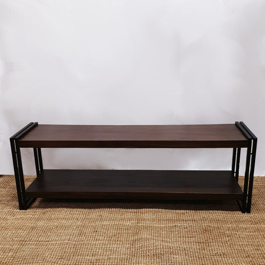 IRON TV Cabinet | Teak Wood Top