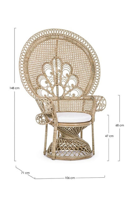 GRAND PEACOCK Rattan Chair | Natural