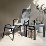 PISA Recliner Chair and Footstool Set | Dark Grey