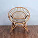 Round rattan armchair , natural finish